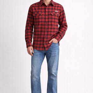 Columbia Red Plaid Long Sleeve Button Down Collared Regular Fit Size M Outdoor